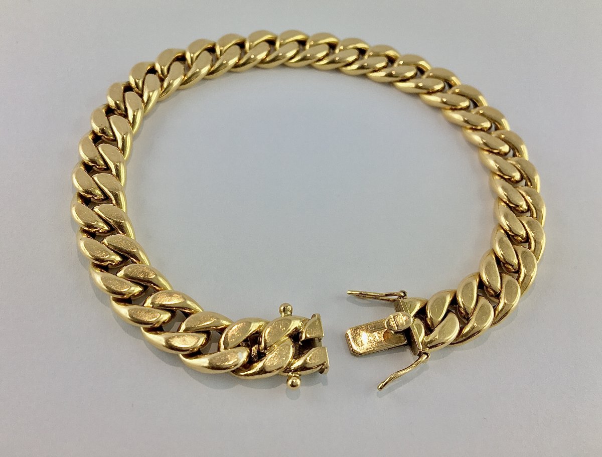 Bracelet Maille Gourmette Rose Gold-photo-4