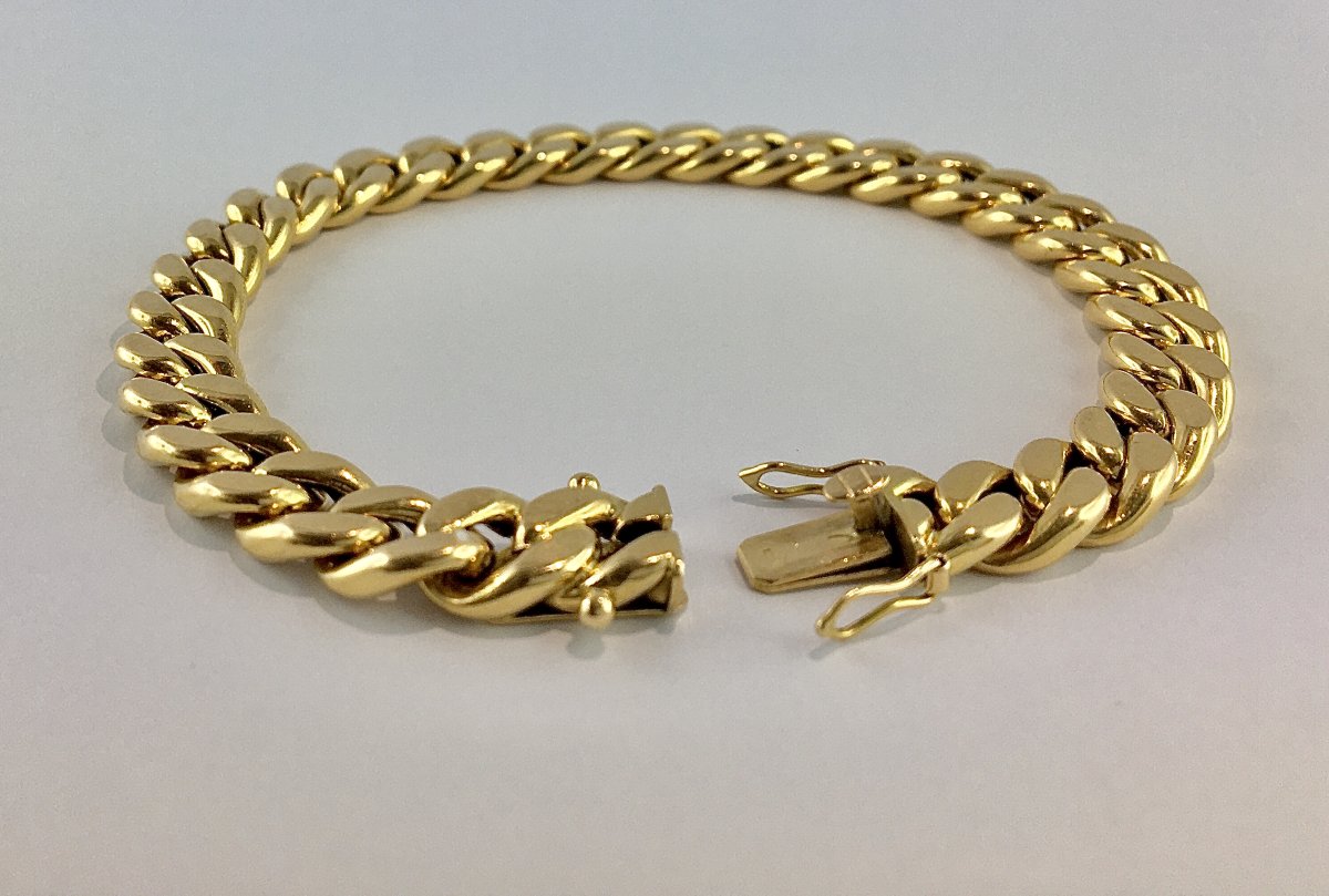 Bracelet Maille Gourmette Rose Gold-photo-5