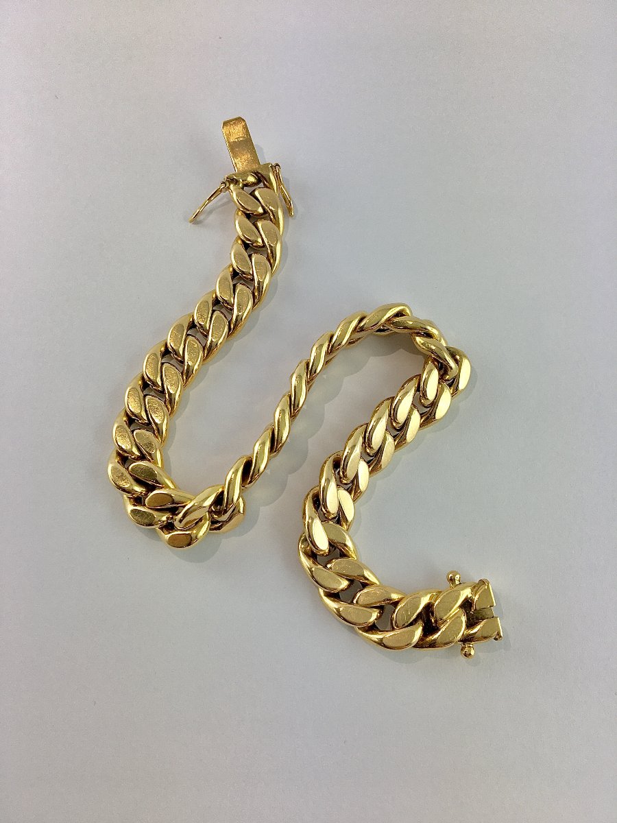 Bracelet Maille Gourmette Rose Gold-photo-6