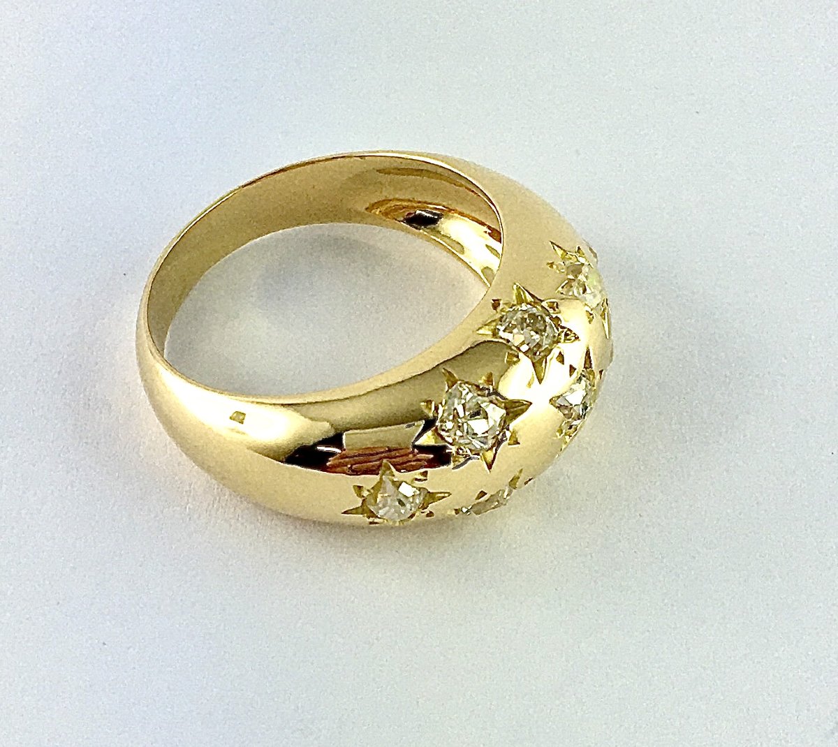 Bague Jonc Constellation Diamants Sur Or Jaune-photo-2
