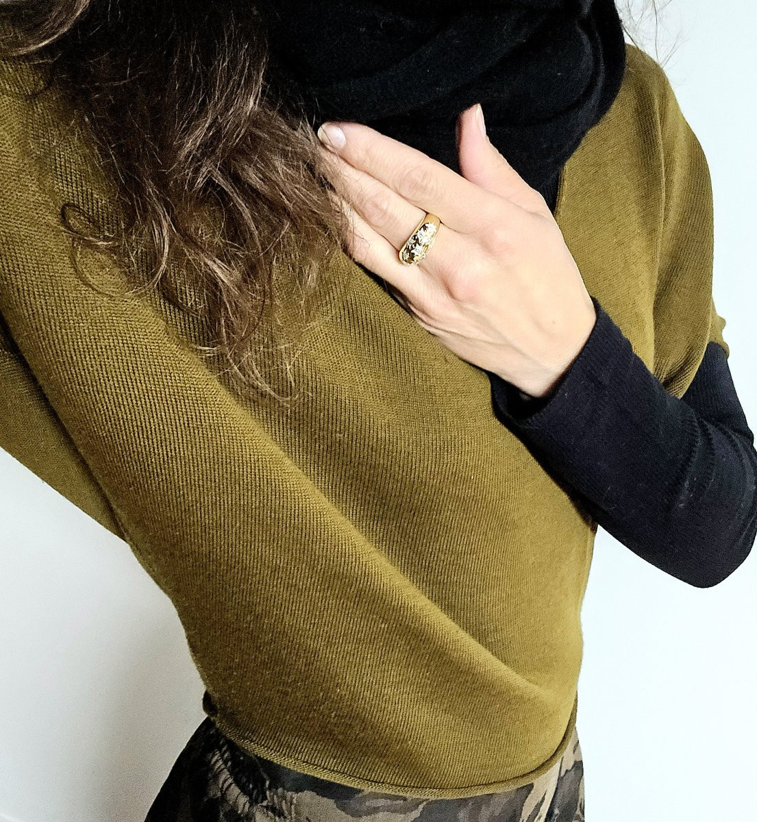 Bague Jonc Constellation Diamants Sur Or Jaune-photo-8