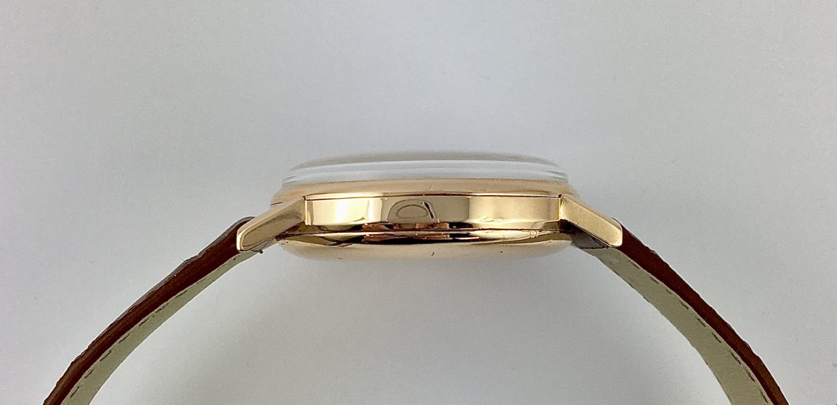 Montre Longines Chronographe Ref.7414 Flyback Calibre 30CH Mécanique 1962 Or Rose Sur Cuir-photo-4