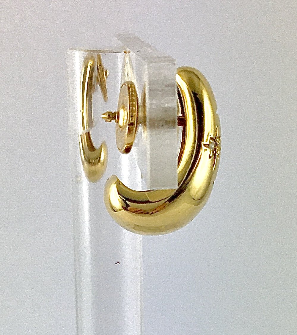 Half-creole Earrings Constellation Drops Diamonds On Yellow Gold-photo-6