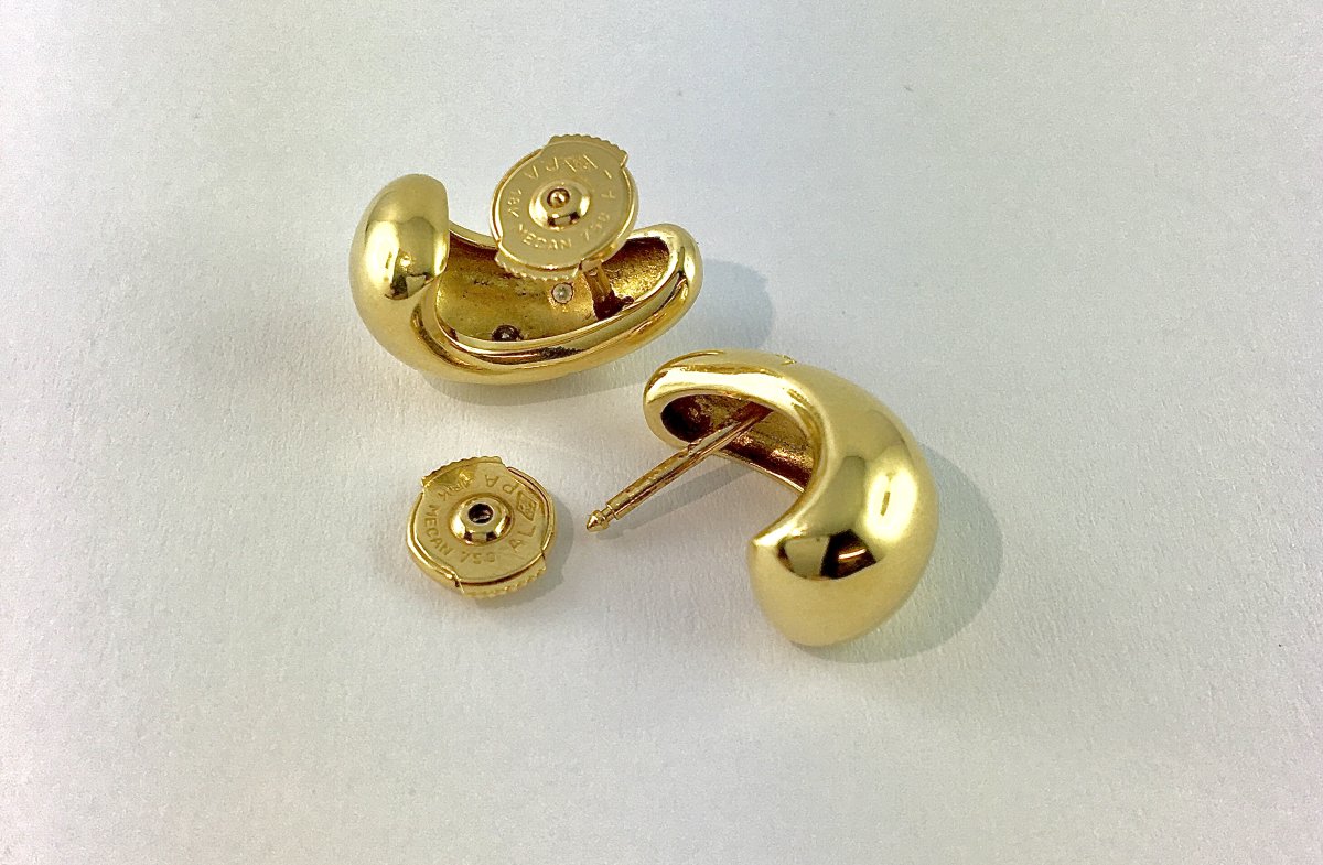Half-creole Earrings Constellation Drops Diamonds On Yellow Gold-photo-7