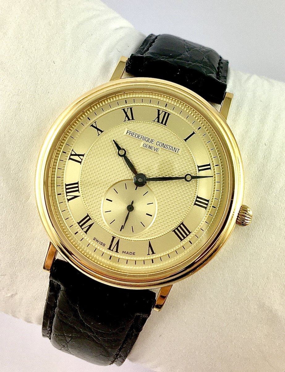 Frédérique Constant Watch Year 2010 Quartz, Yellow Gold On Leather, Saffron Commemorative Series-photo-3