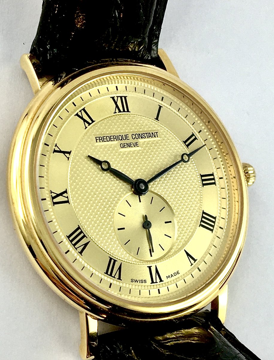 Frédérique Constant Watch Year 2010 Quartz, Yellow Gold On Leather, Saffron Commemorative Series-photo-4