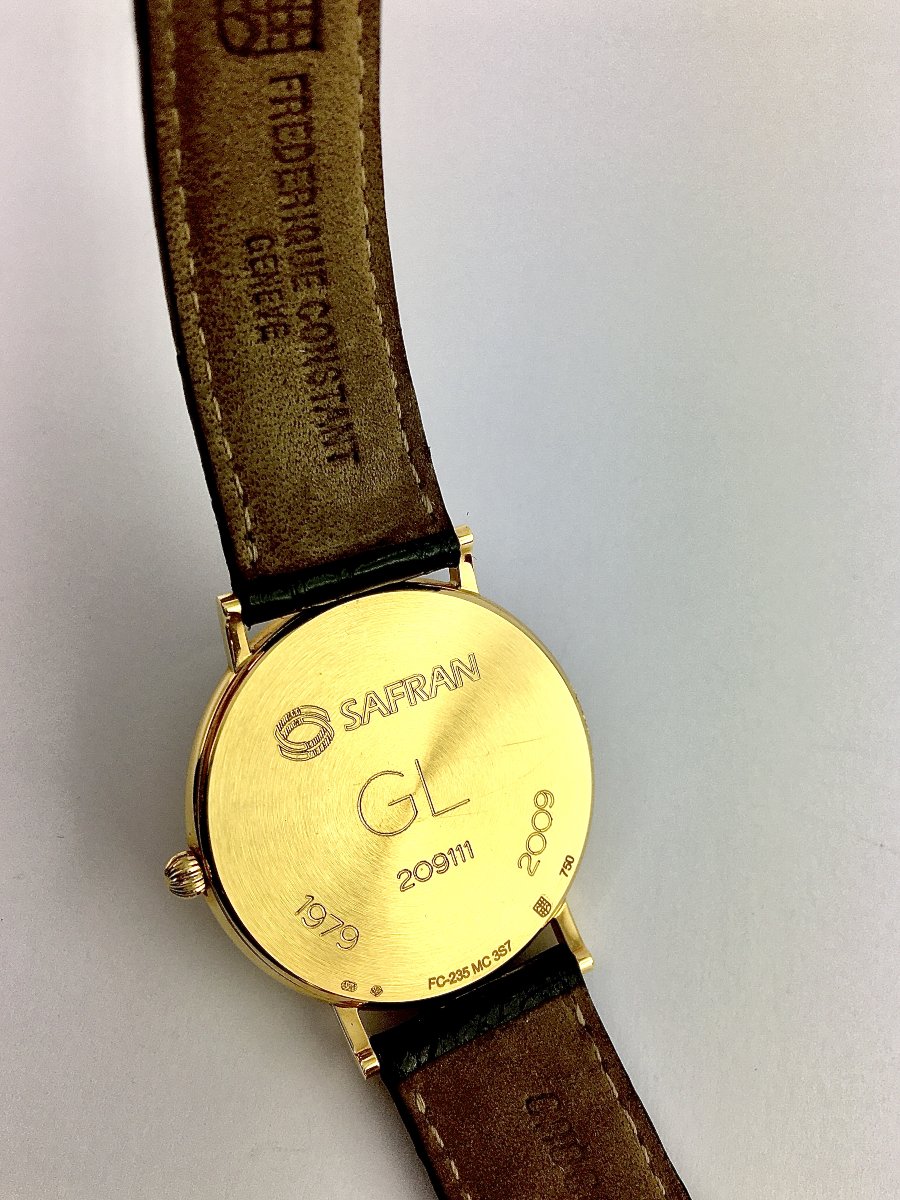 Frédérique Constant Watch Year 2010 Quartz, Yellow Gold On Leather, Saffron Commemorative Series-photo-6