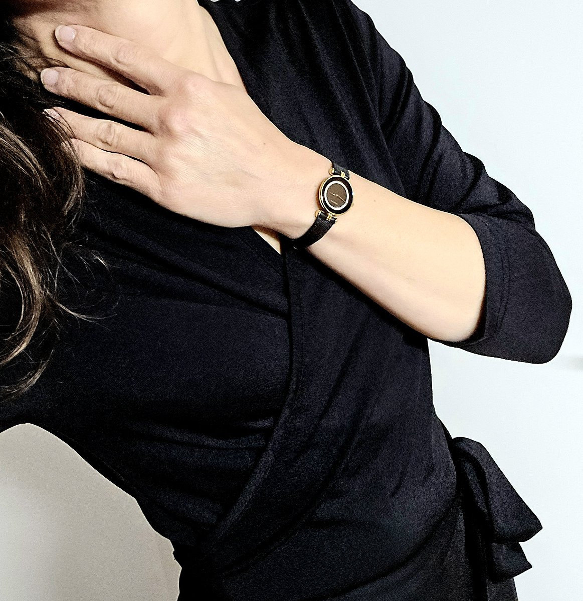 Montre de Dame Bucherer 2010 Plaquée Sur Cuir, Quartz, Ultra Plate-photo-8