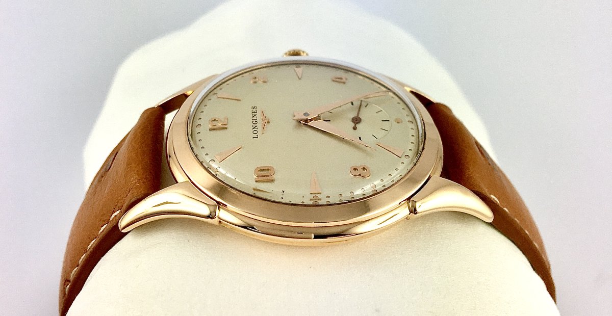 Montre Longines Années 1950 Automatique  en Or Rose-photo-2