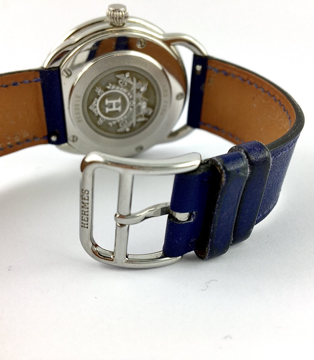 Hermès Arceau Grand Modèle 2010 Quartz Acier On Original Leather Watch-photo-6