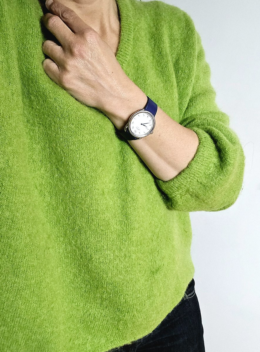 Hermès Arceau Grand Modèle 2010 Quartz Acier On Original Leather Watch-photo-7