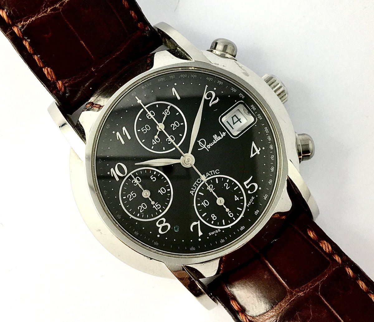 Pomellato Chrono Steel Black Dial Automatic Dato Watch From 2010-photo-1