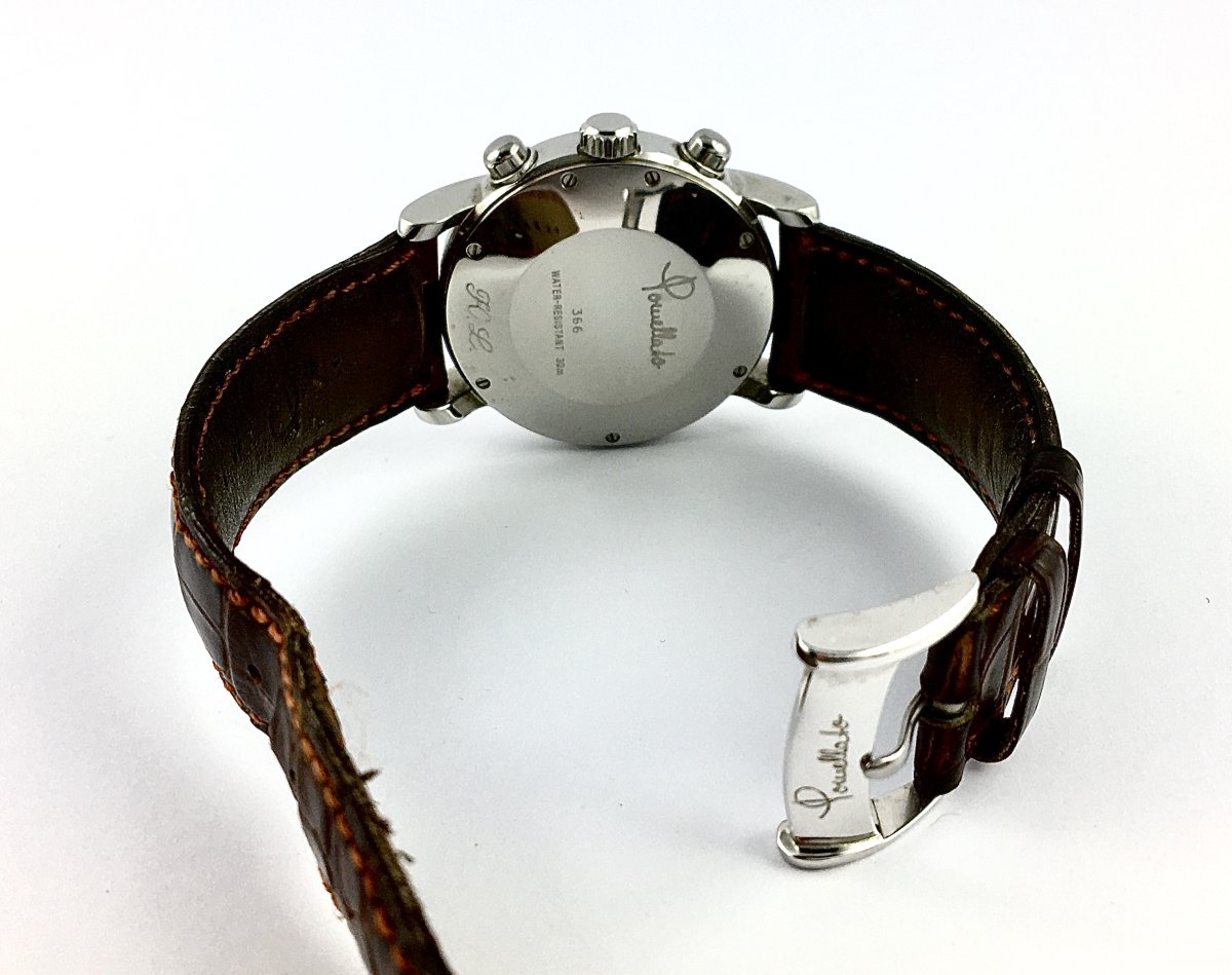 Pomellato Chrono Steel Black Dial Automatic Dato Watch From 2010-photo-6
