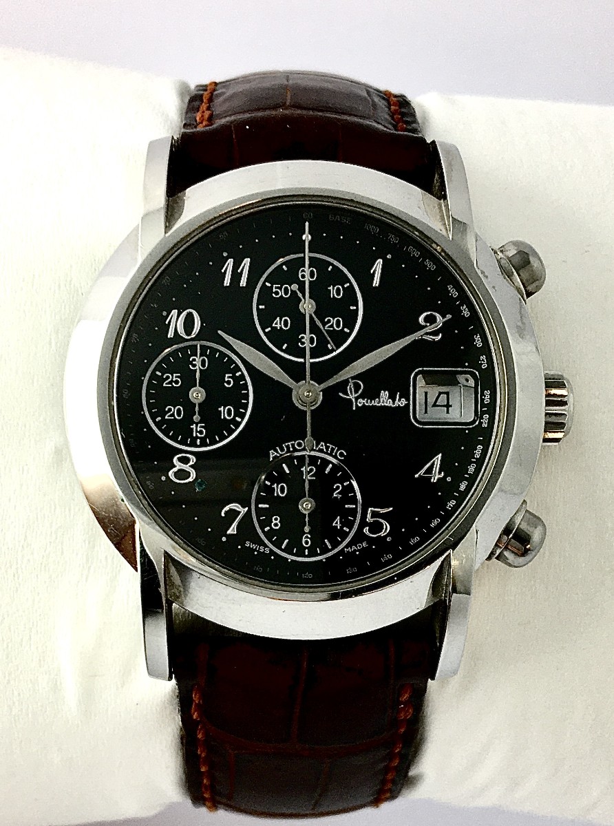 Pomellato Chrono Steel Black Dial Automatic Dato Watch From 2010