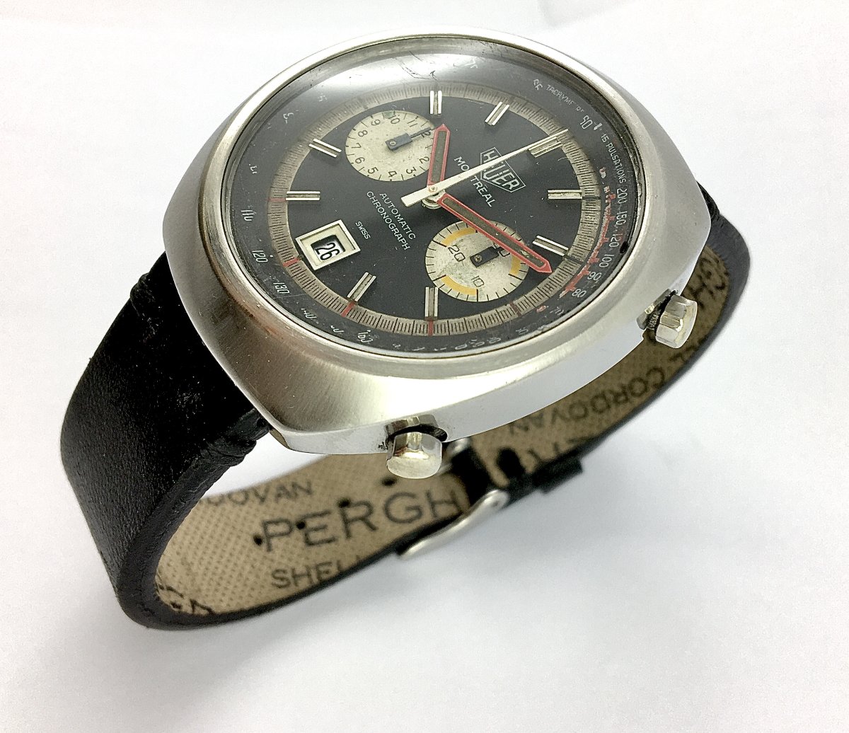 Heuer Montreal Automatic Steel Chronograph Watch - Caliber 12 - 1970s-photo-1