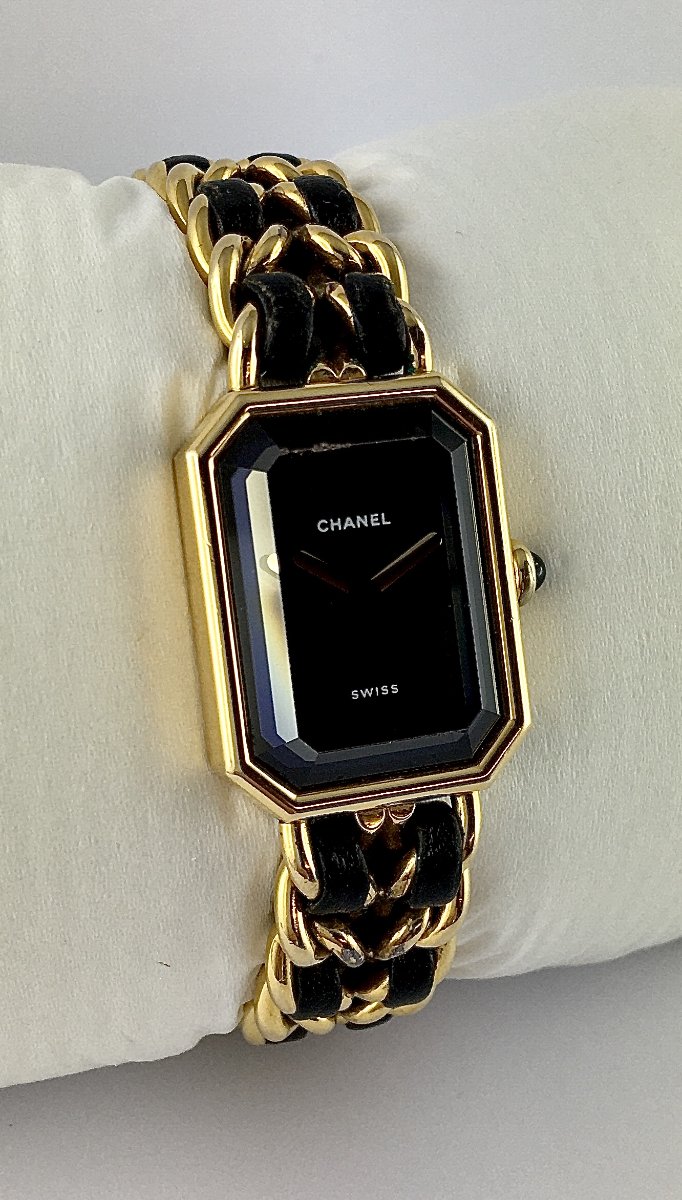 Chanel Première Watch - First Generation 1987 - 20 Microns Gold Plated - Black Dial - Quartz-photo-2