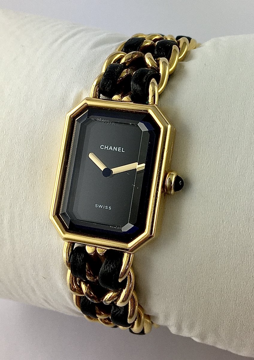 Chanel Première Watch - First Generation 1987 - 20 Microns Gold Plated - Black Dial - Quartz-photo-4