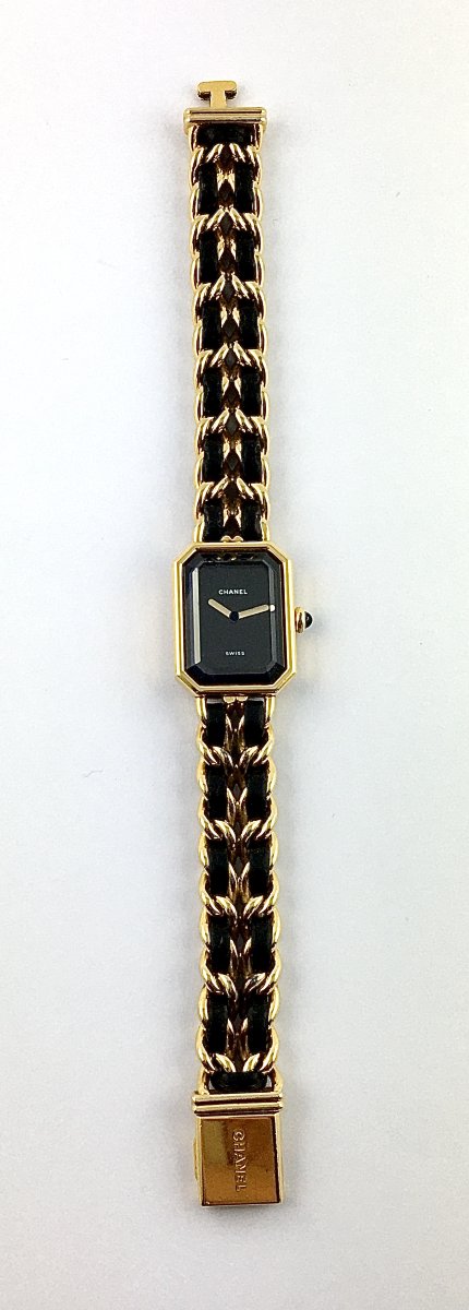 Chanel Première Watch - First Generation 1987 - 20 Microns Gold Plated - Black Dial - Quartz-photo-3