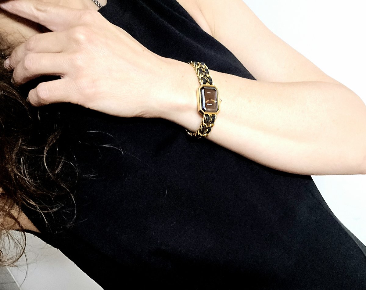 Chanel Première Watch - First Generation 1987 - 20 Microns Gold Plated - Black Dial - Quartz-photo-7