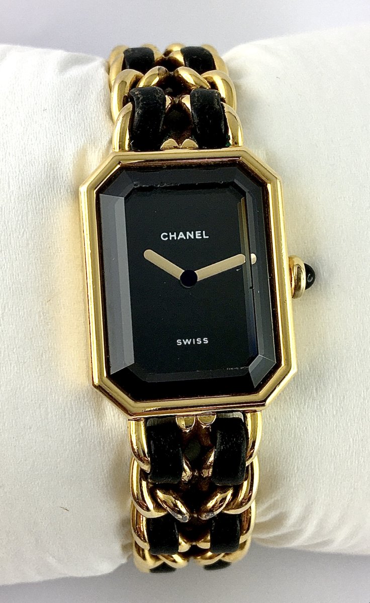 Chanel Première Watch - First Generation 1987 - 20 Microns Gold Plated - Black Dial - Quartz