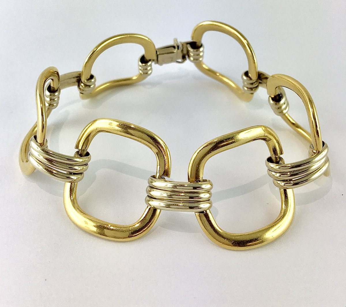 Vintage Two-tone Bracelet From The 1970s, -photo-2