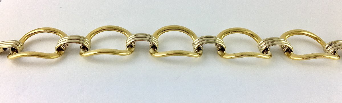 Vintage Two-tone Bracelet From The 1970s, -photo-2