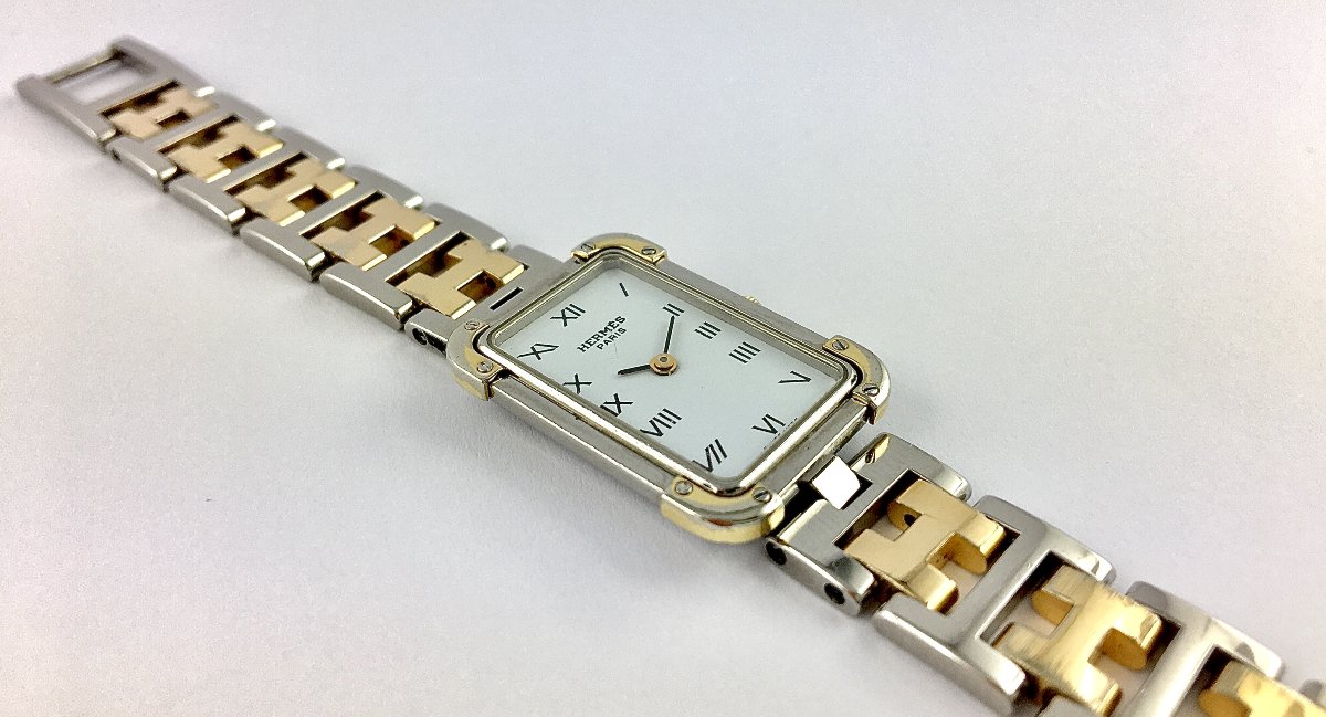 Montre Hermès « Heure H » dame en acier et métal doré, mouvement quartz, vers 2015.-photo-2