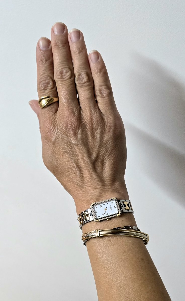 Montre Hermès « Heure H » dame en acier et métal doré, mouvement quartz, vers 2015.-photo-6