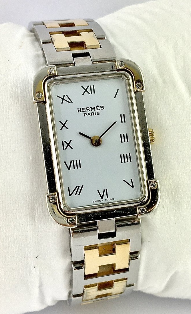 Montre Hermès « Heure H » dame en acier et métal doré, mouvement quartz, vers 2015.