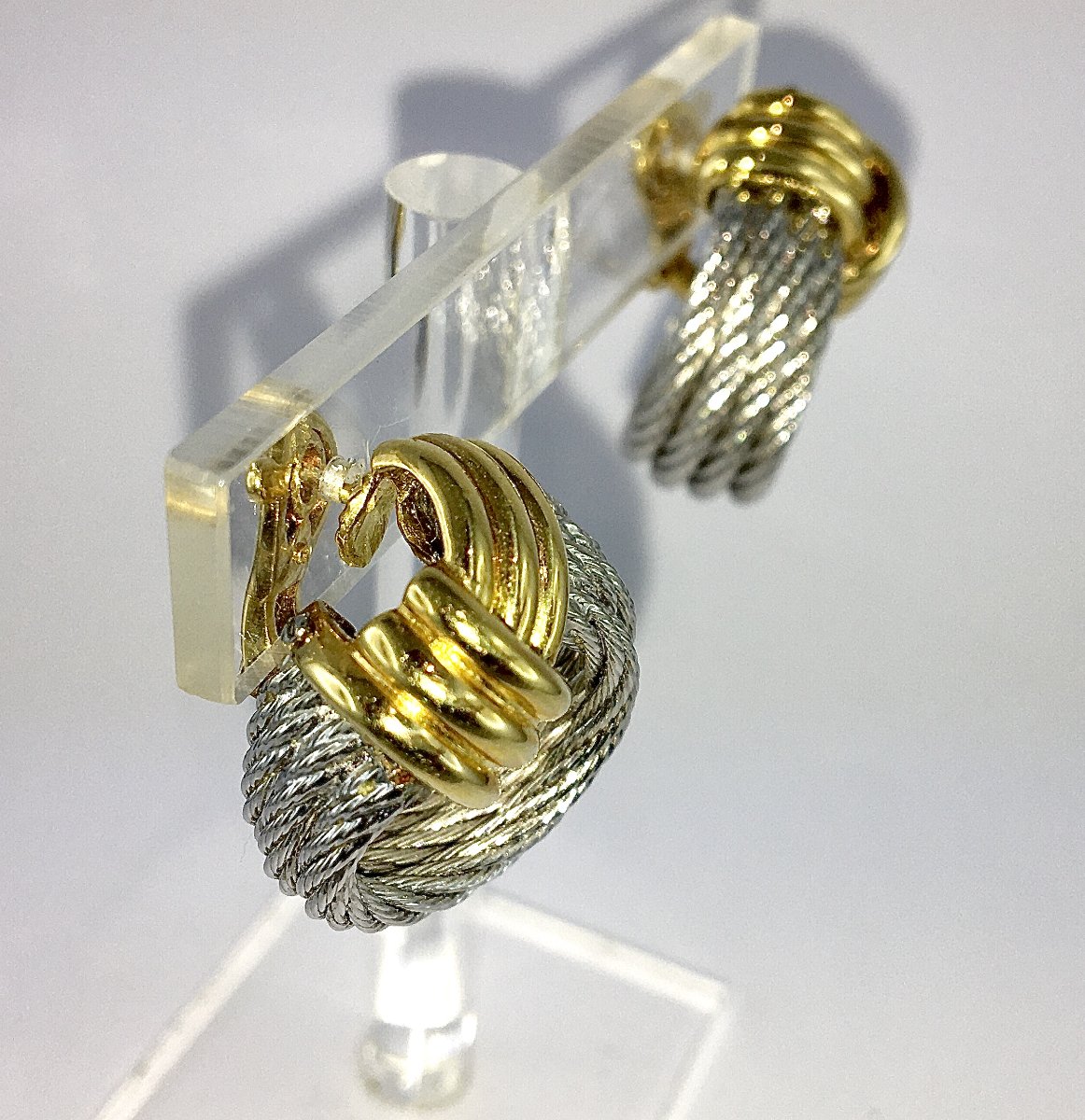 Fred Force 10 Yellow Gold And Steel Hoop Earrings-photo-2