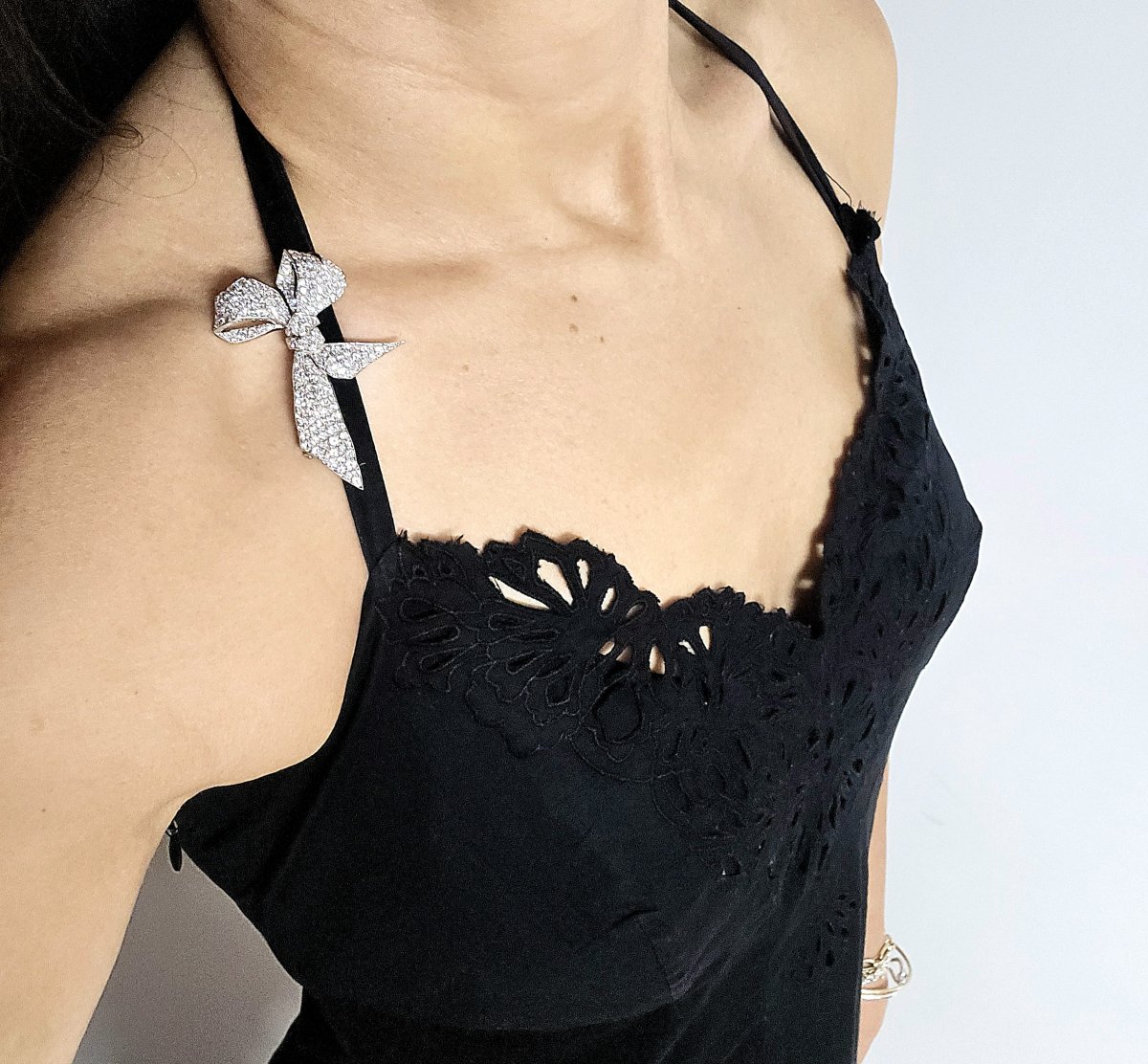 Broche Nœud Art Déco en Diamants sur Platine-photo-7