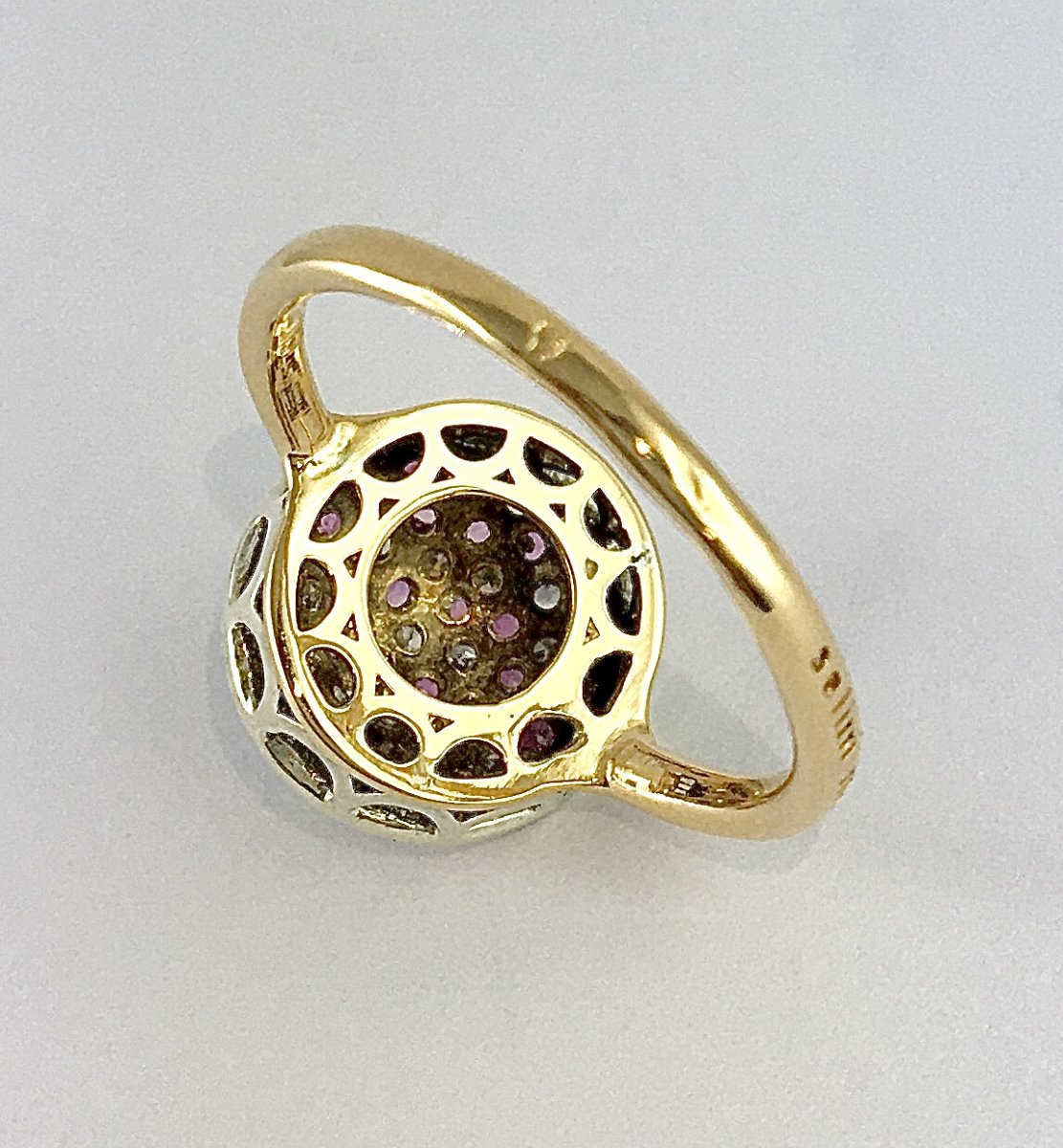 Ring By Selim Mouzannar, Set With Diamonds And Pink Sapphires In A Pavé Setting On Yellow And White Gold-photo-6