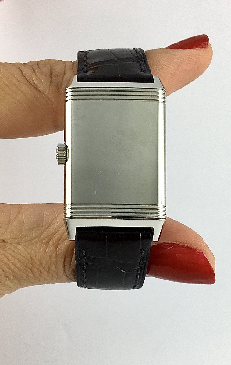 Montre Jaeger-LeCoultre Reverso Dame Diamants Mécanique Acier/Cuir Boîte & Papiers -photo-2