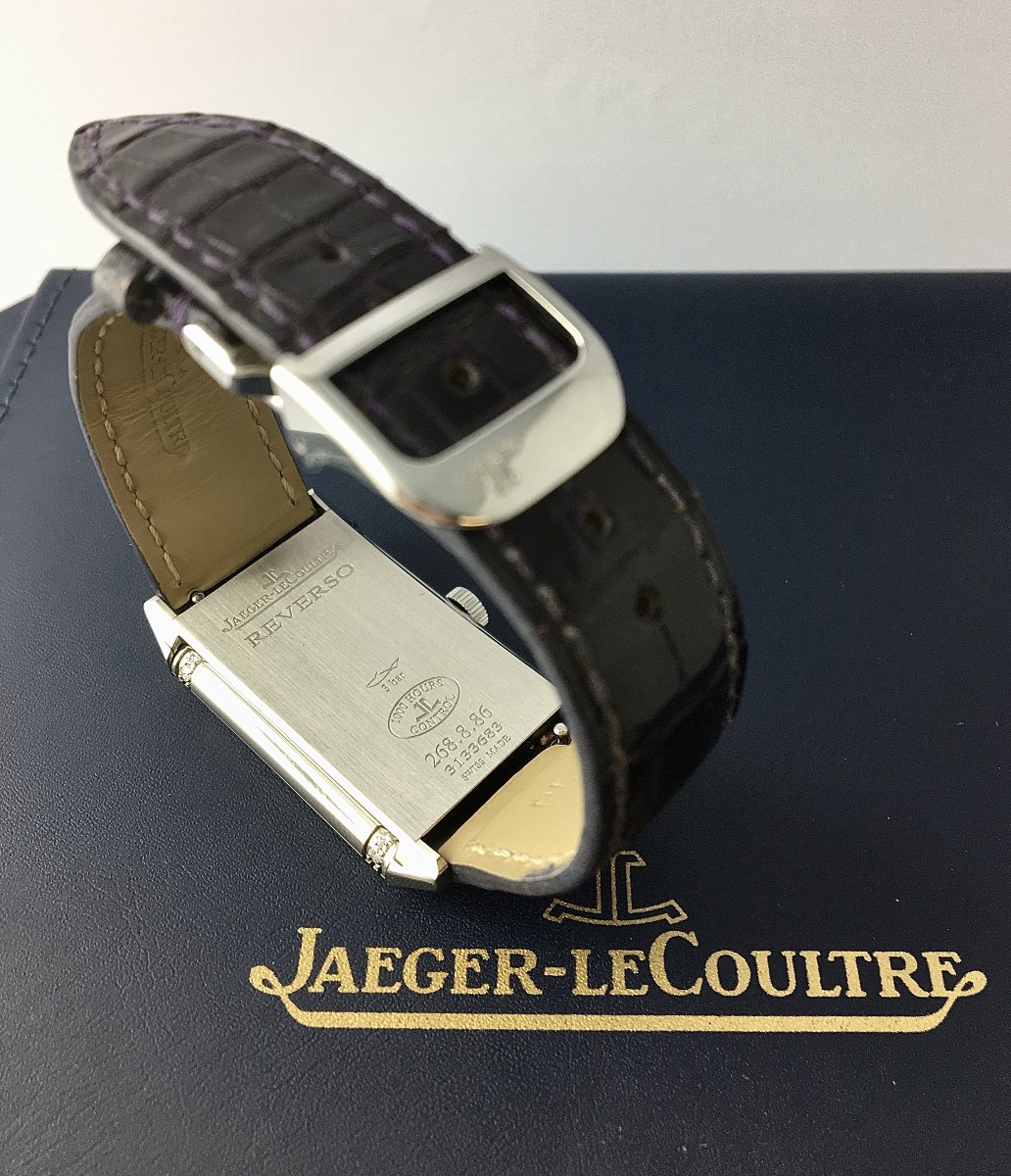 Montre Jaeger-LeCoultre Reverso Dame Diamants Mécanique Acier/Cuir Boîte & Papiers -photo-6
