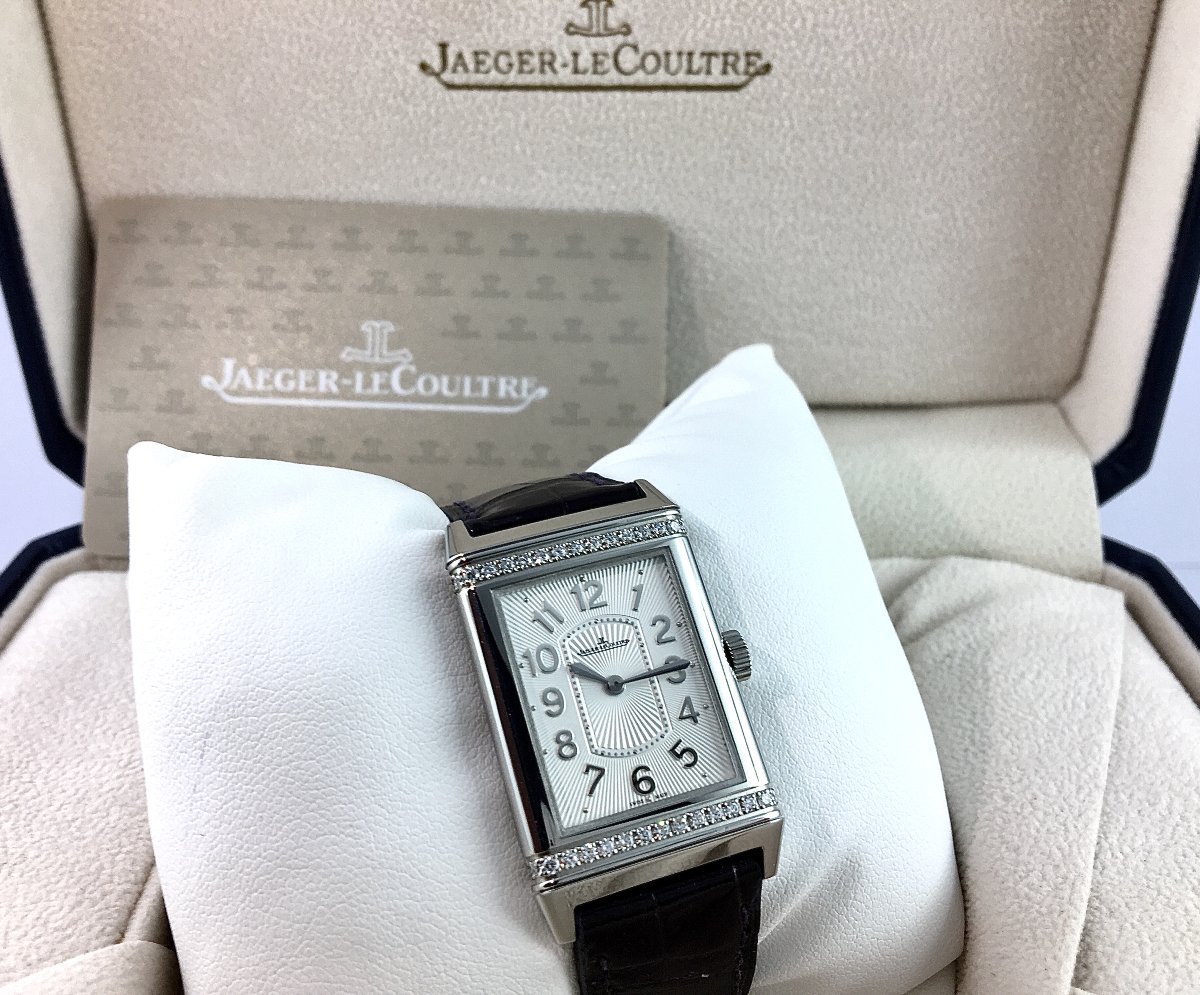 Montre Jaeger-LeCoultre Reverso Dame Diamants Mécanique Acier/Cuir Boîte & Papiers 