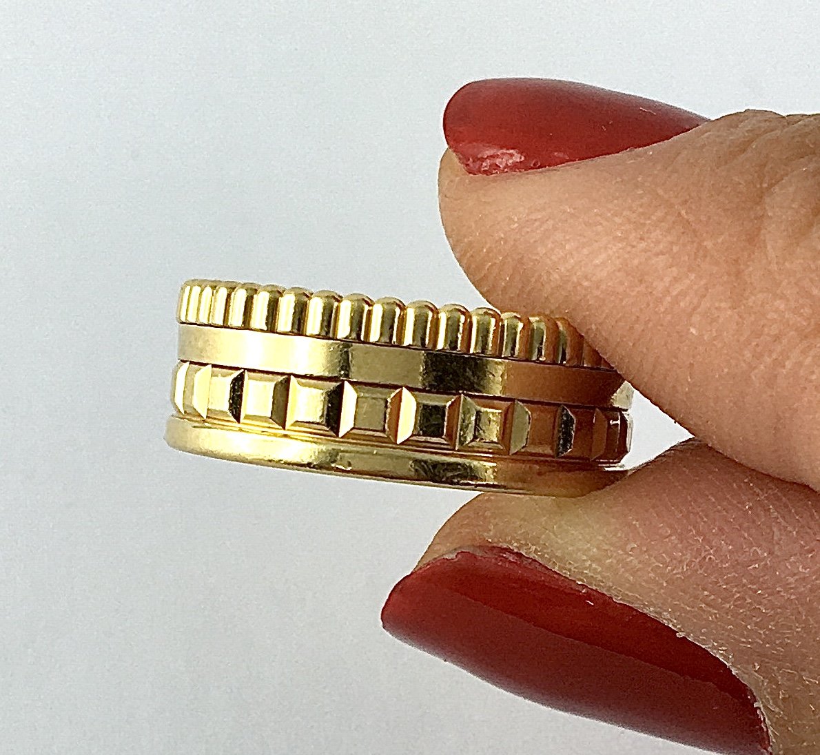 Boucheron "quatre" Ring In Solid Yellow Gold, Wedding Band Style-photo-3