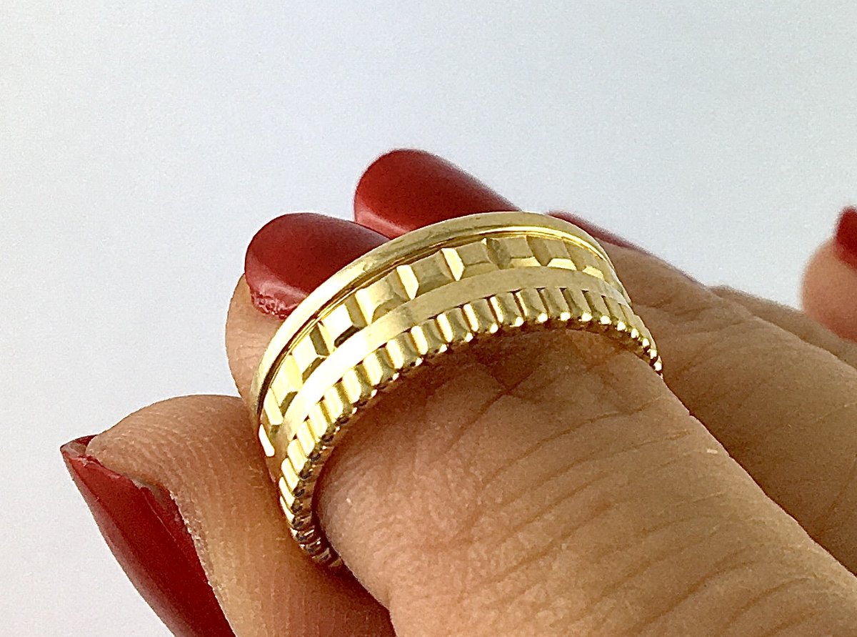 Boucheron "quatre" Ring In Solid Yellow Gold, Wedding Band Style-photo-4