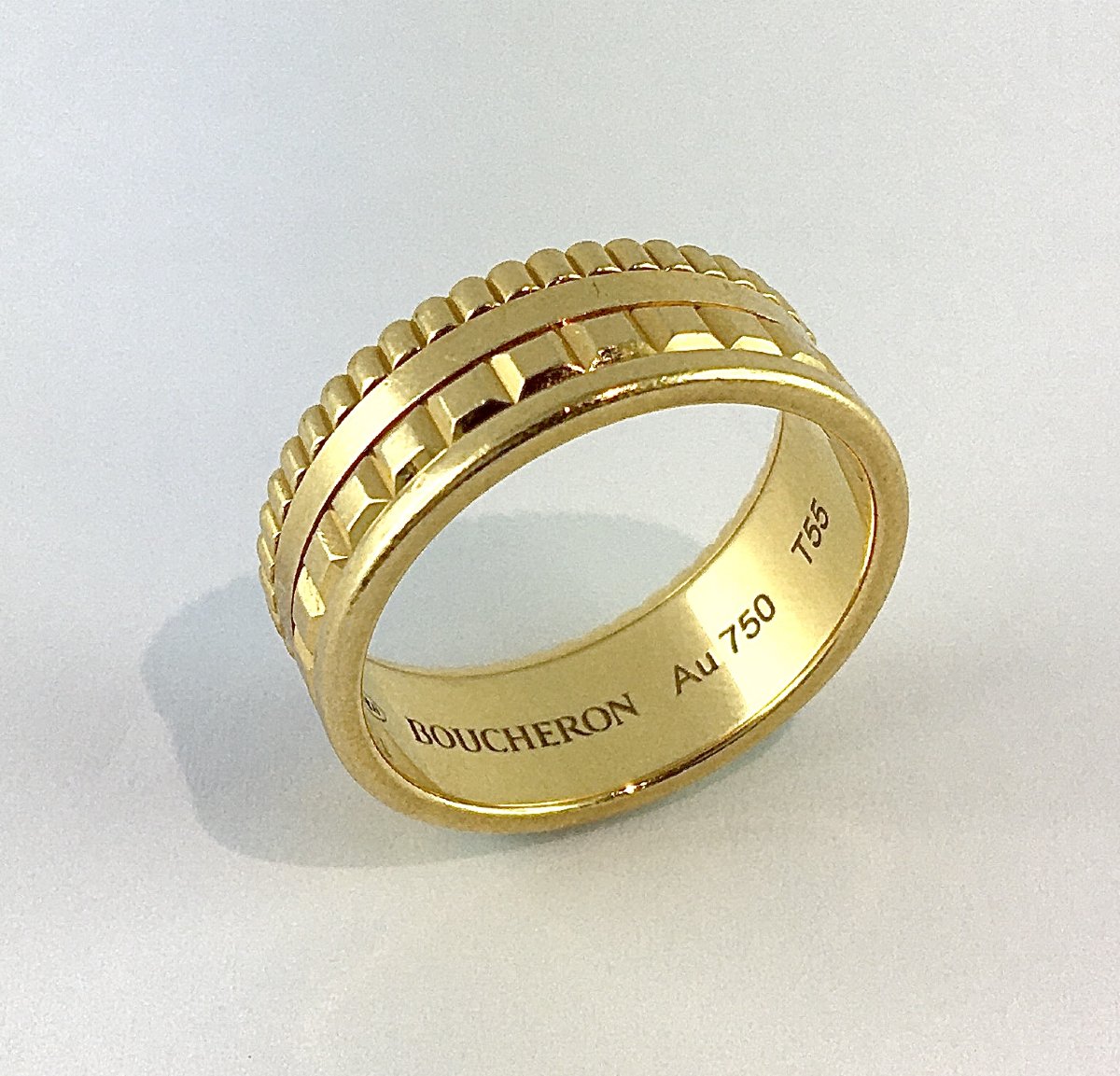 Boucheron "quatre" Ring In Solid Yellow Gold, Wedding Band Style-photo-1