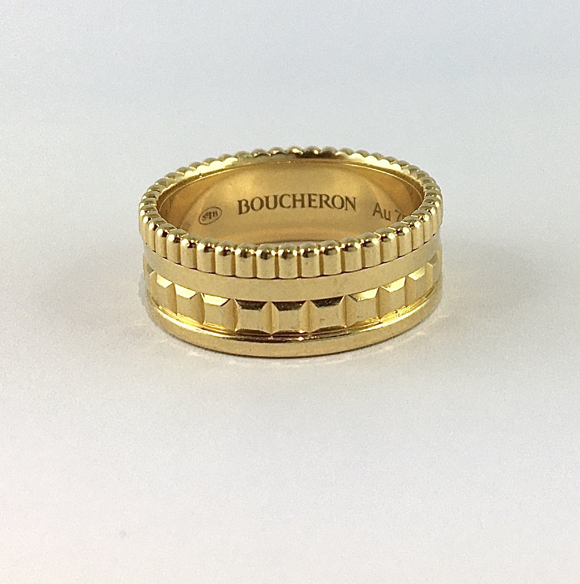 Boucheron "quatre" Ring In Solid Yellow Gold, Wedding Band Style-photo-2