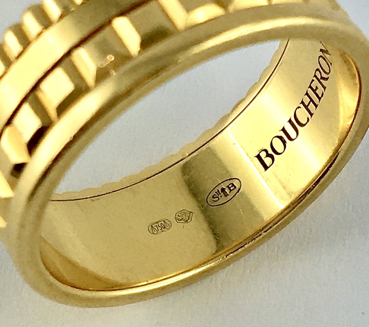 Boucheron "quatre" Ring In Solid Yellow Gold, Wedding Band Style-photo-5