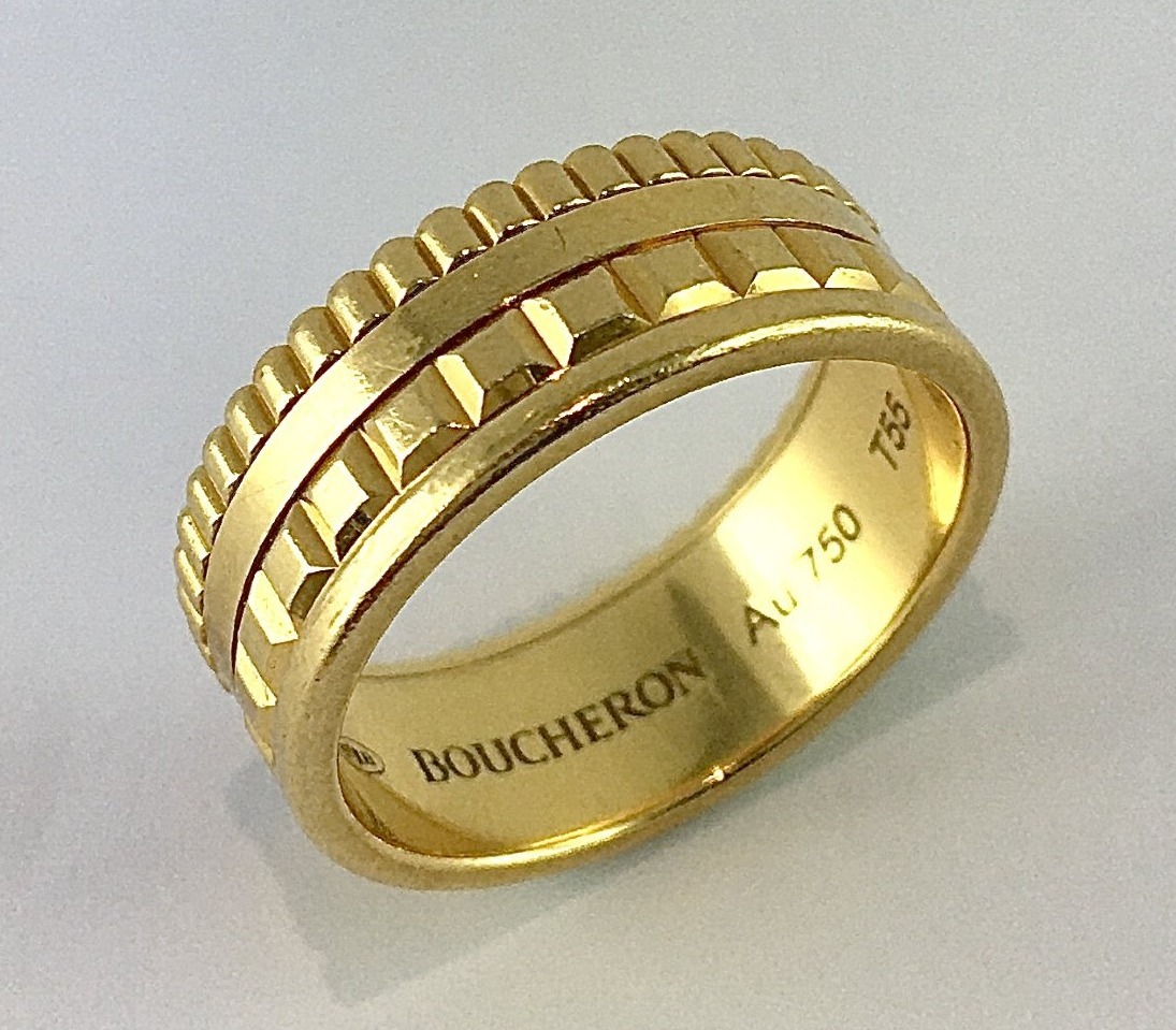 Boucheron "quatre" Ring In Solid Yellow Gold, Wedding Band Style