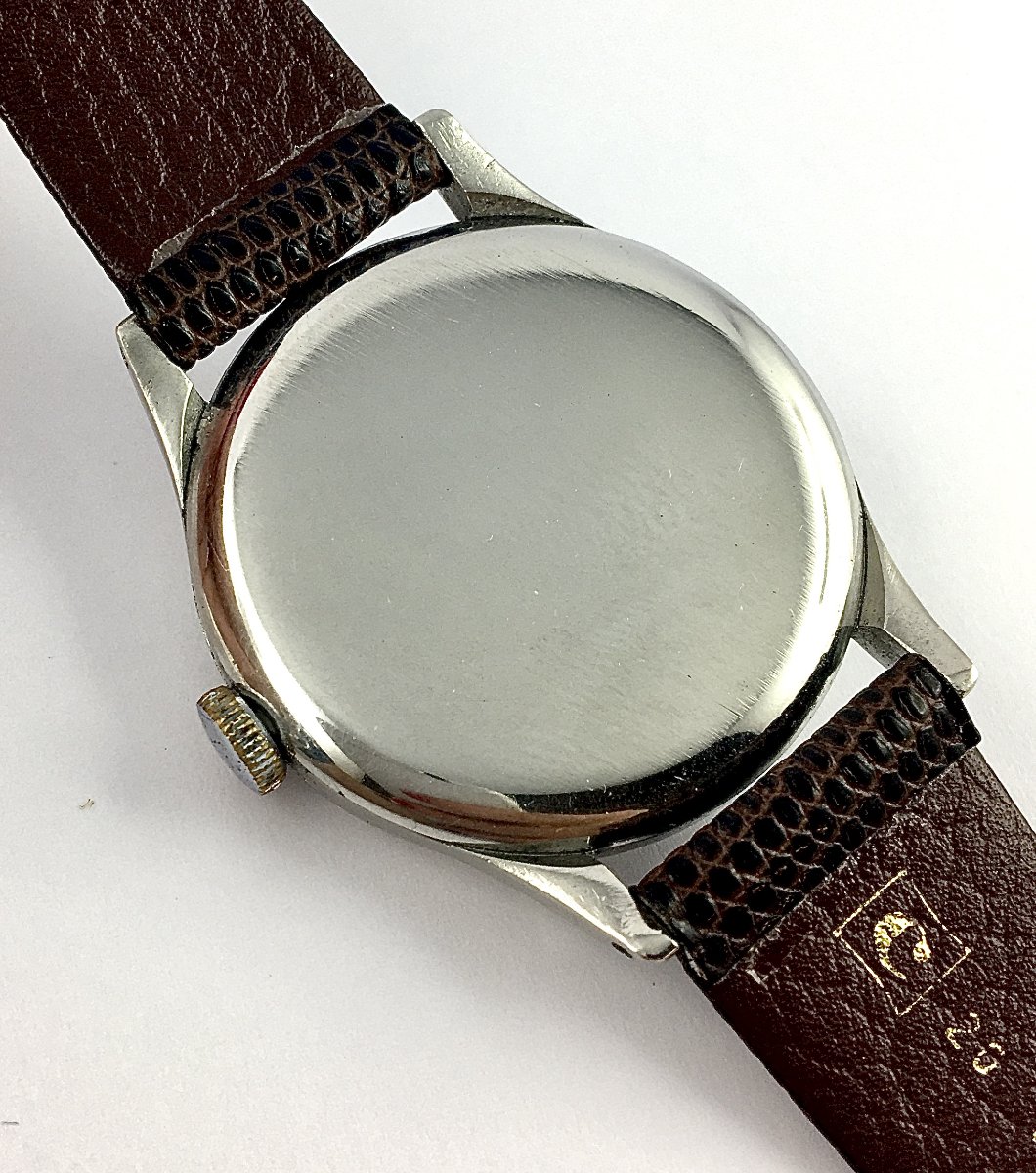 Large-size Omega Steel Watch – Mechanical Caliber 30t2 – Circa 1950-photo-5