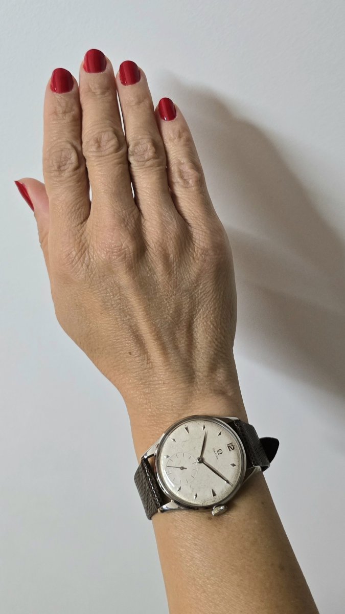 Large-size Omega Steel Watch – Mechanical Caliber 30t2 – Circa 1950-photo-7