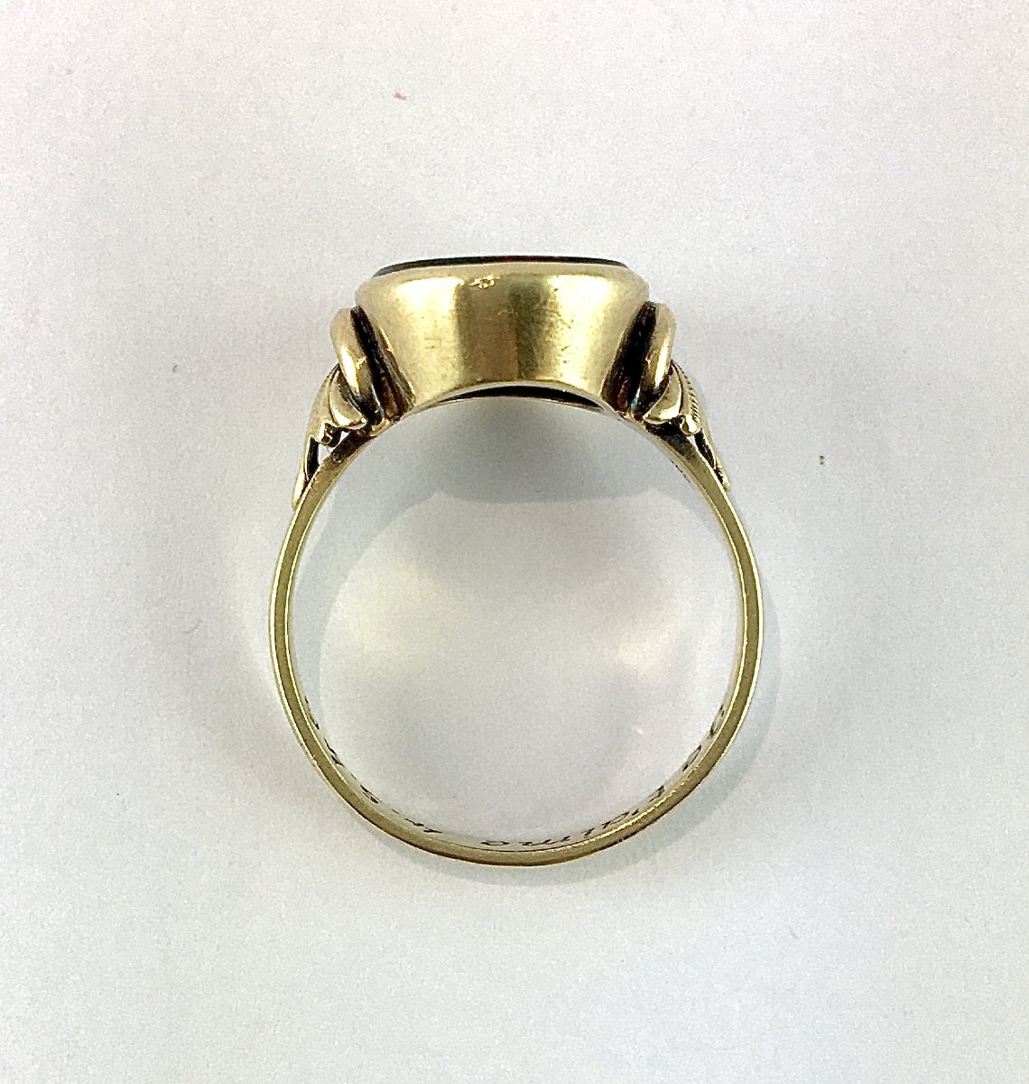 Bague Chevalière en Jaspe Sanguin sur Or Jaune, Epoque Napoléon III-photo-4