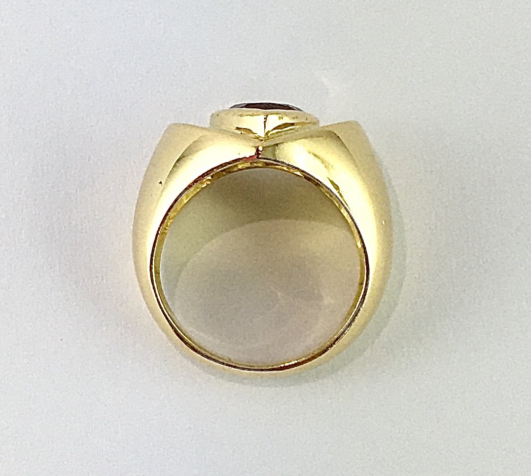 Plum-pink Tourmaline Heart Ring In Yellow Gold-photo-5