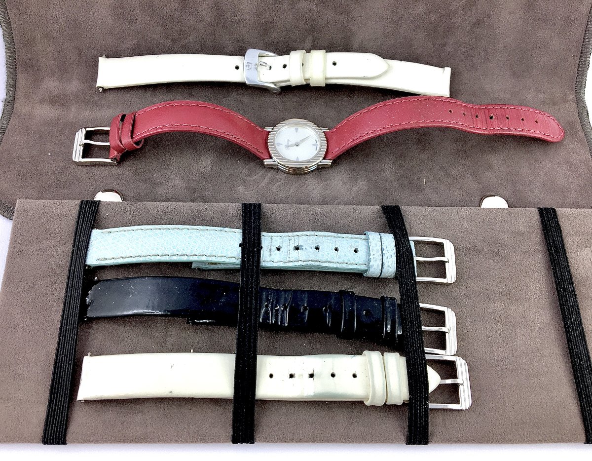 Poiray “ma Seconde” Watch, White Gold, Quartz, 2008, Interchangeable Straps; Watch Box & Pouch-photo-5