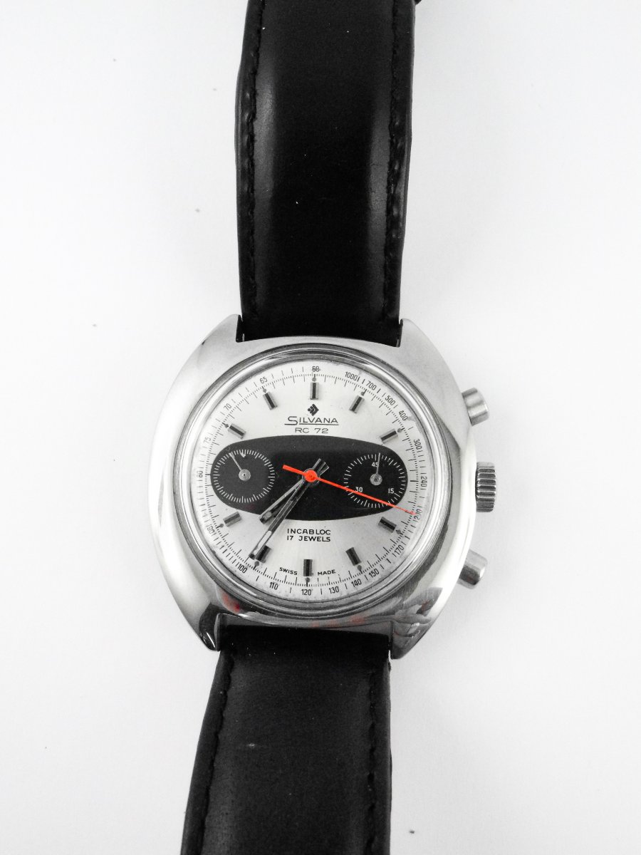 Silvana Rc 72 Watch – "racing" Mechanical Chronograph – Valjoux 7733 – Circa 1970-photo-2
