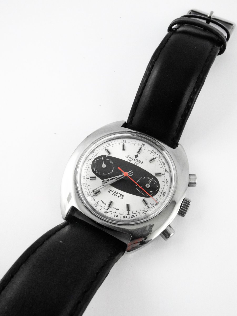 Silvana Rc 72 Watch – "racing" Mechanical Chronograph – Valjoux 7733 – Circa 1970-photo-3