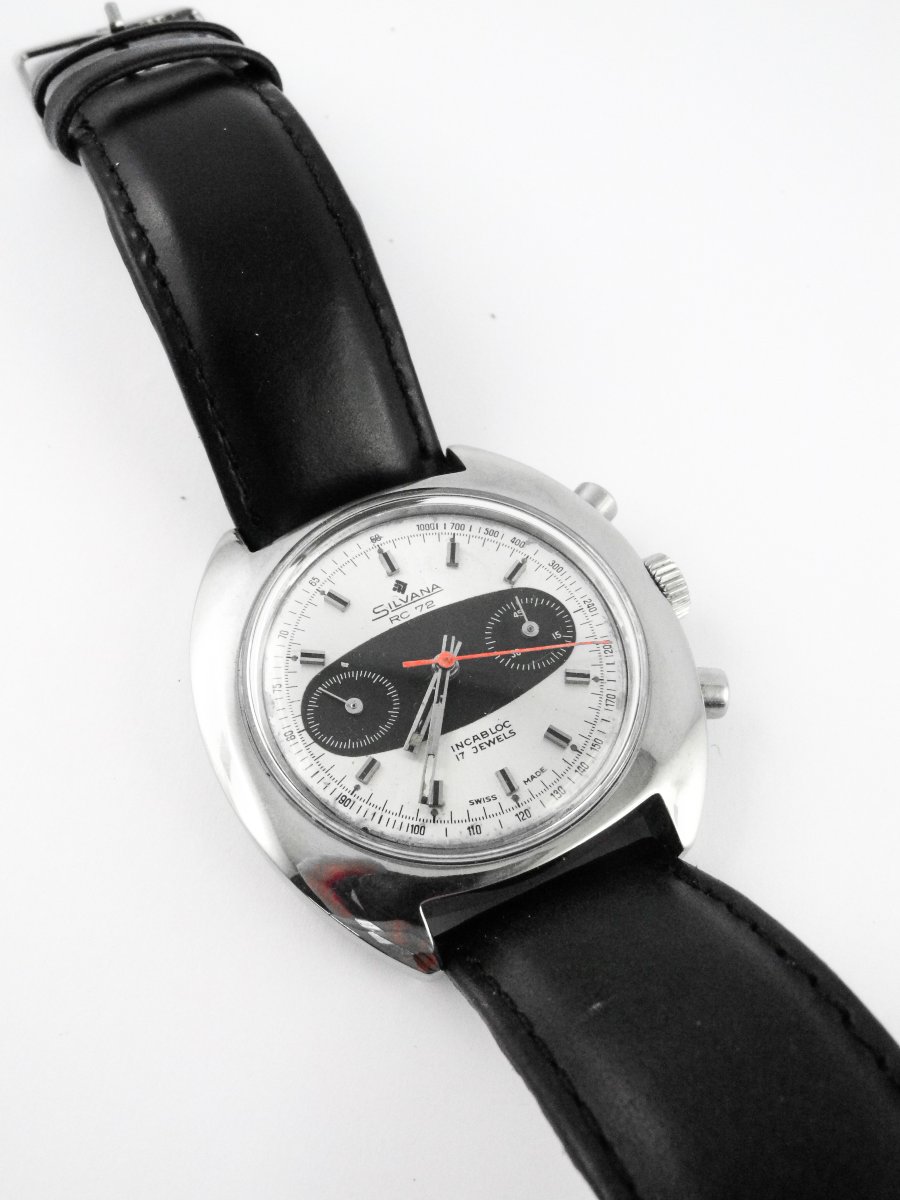 Silvana Rc 72 Watch – "racing" Mechanical Chronograph – Valjoux 7733 – Circa 1970-photo-4