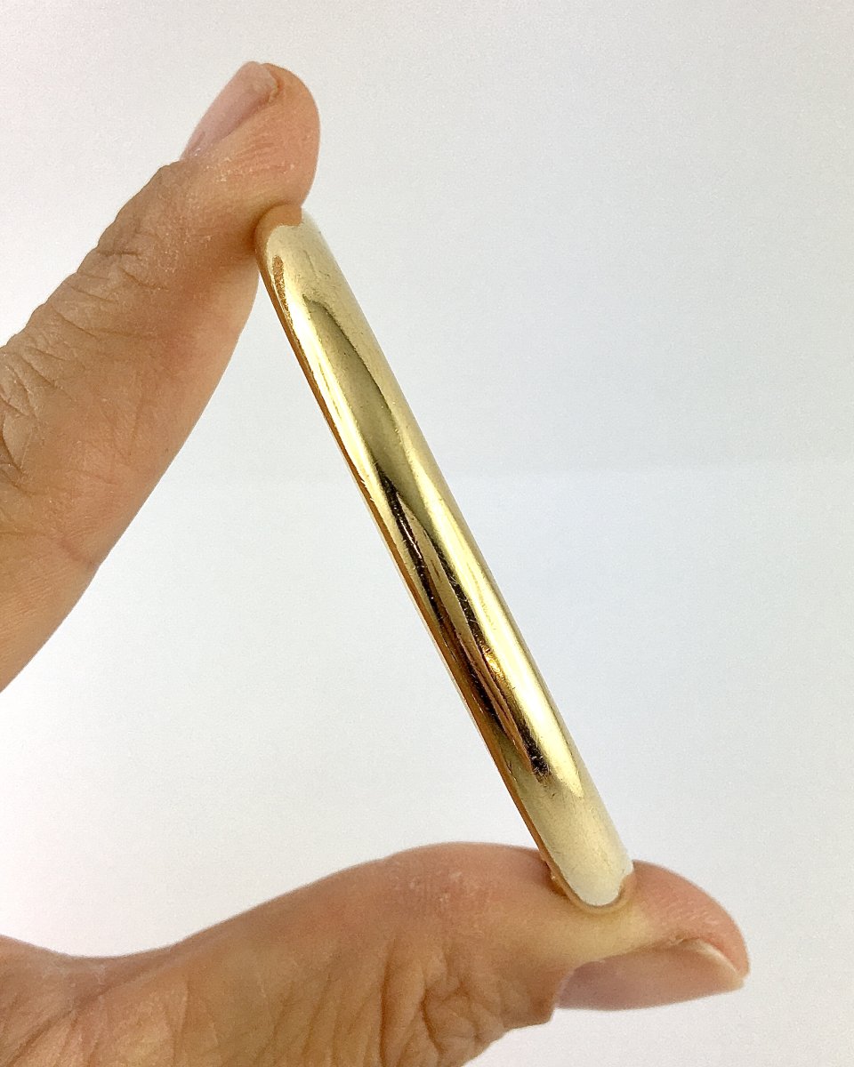 Yellow Gold Snap-closure Bangle -photo-3